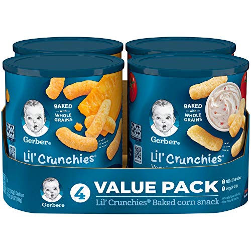 Photo 1 of Gerber Lil' Crunchies, Cheddar and Veggie Dip, 1.48 Ounce, 4 Count EXP.12/03/21
