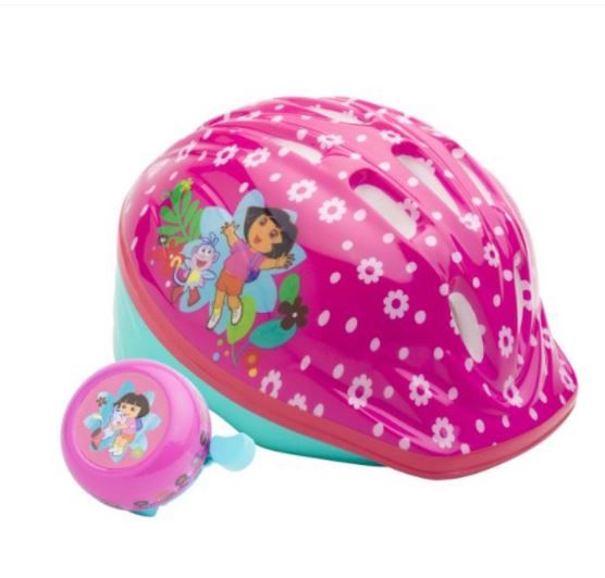 Photo 1 of Dora the Explorer Pink Microshell Bicycle Toddler Helmet with Bonus Bicycle Bell

