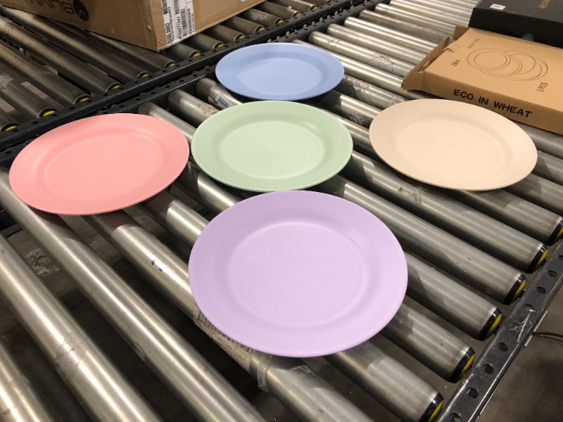 Photo 2 of 11inch/5pcs Wheat Straw Plates - Reusable & Unbreakable Plate - Dishwasher & Microwave Safe - Perfect for Dinner Dishes - Healthy for Kids & Adult, Lightweight, BPA Free & Eco-Friendly (5 colors)
