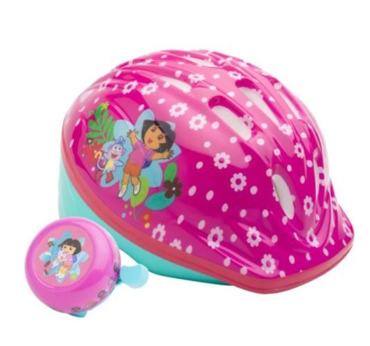 Photo 1 of Dora the Explorer Pink Microshell Bicycle Toddler Helmet with Bonus Bicycle Bell
