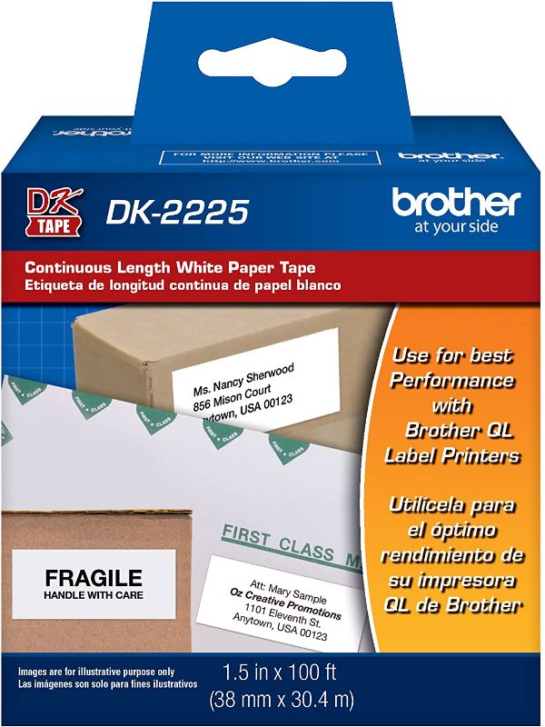 Photo 1 of Brother Printer Continuous Length White Paper Tape (DK2225)
