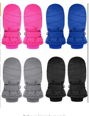 Photo 1 of 24 Pairs Kids Ski Gloves Waterproof Warm Snow Mittens Winter Warm Gloves for Outdoor Activities 3-5T
