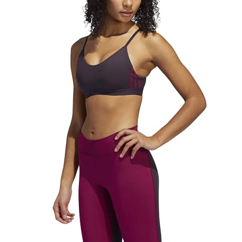 Photo 1 of adidas Women's All Me 3-Stripes Bra, Noble Purple/Power Berry, XL
