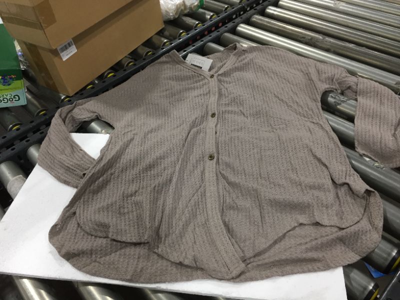 Photo 1 of MIHOLL Womens Loose Blouse Short Sleeve V Neck Button Down T Shirts  Casual Tops. Large.
