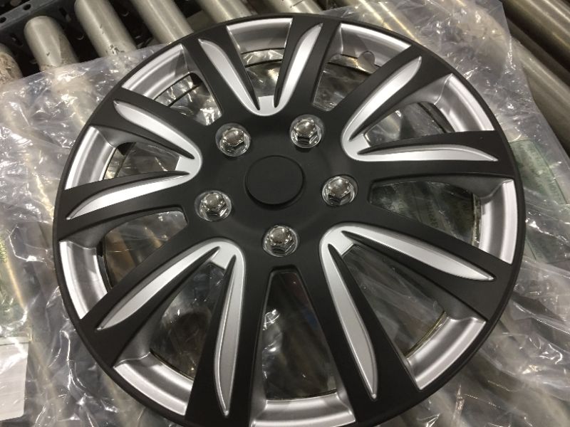 Photo 2 of 17 inch Hubcaps Wheel Cover Silver and Black Rim Cover - Car Accessorie for 17 inch Wheel - Bolt On Hubcap...
