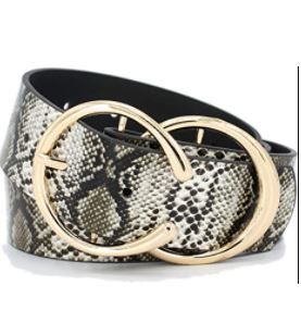 Photo 1 of Women's Fashion 1" Mid Width Faux Leather Double Rings Buckle Belt.Small.
