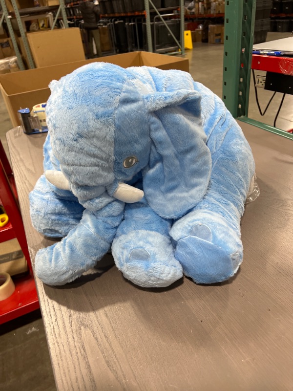 Photo 2 of Elephant Stuffed Animal Toy- Plush, Soft Animal Friend for Toddlers, Boys, Girls and Adults by Happy Trails (Blue)
