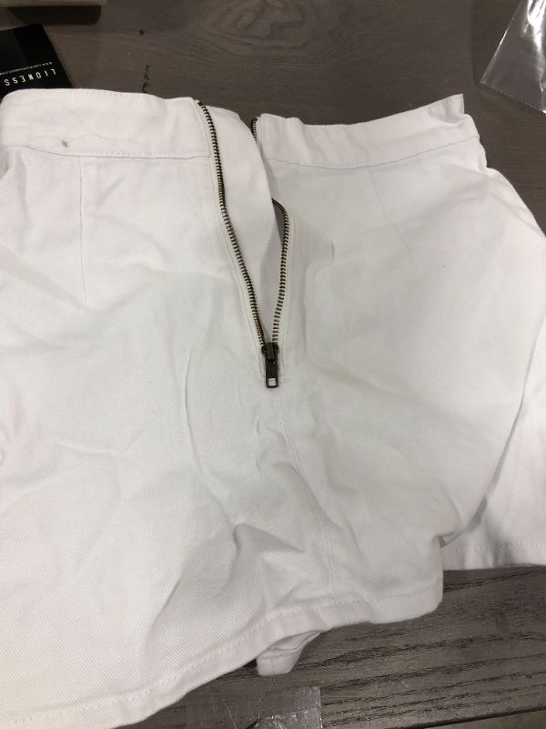 Photo 1 of Womens (M4) White Zip Up Denim Skirt