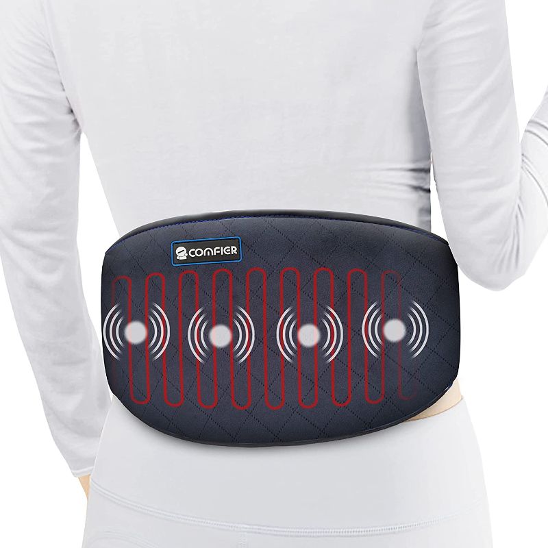 Photo 1 of Comfier Heating Pad with Massager, Heated Waist Massage Belt for Back Pain with 2 Heat Levels & 3 Massage Modes, Heating Pads for Cramps,Abdominal, Lumbar,Fit for Women,Men (Black)
