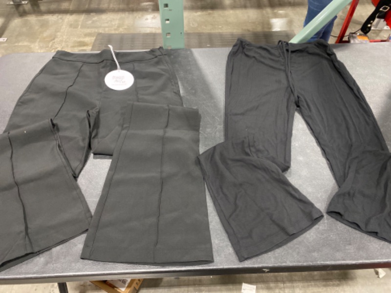 Photo 1 of 2 pack womens pants- Black dress pant size 8, Black lounge pants size 6- Sold as is