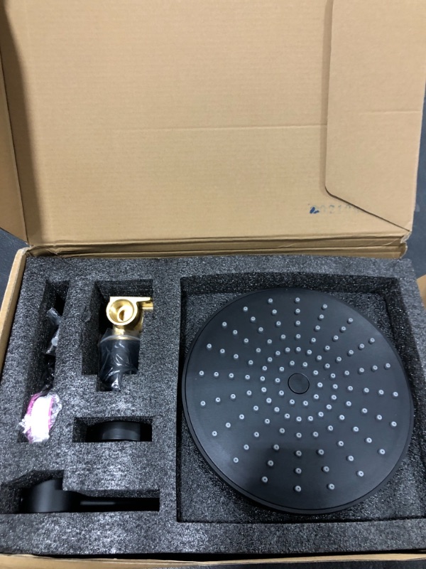 Photo 2 of AiHom Shower Faucet Matte Black Shower Head Set, Single Handle Brass Rough-in Valve System with Shower Arm and 8-Inch Touch-Clean