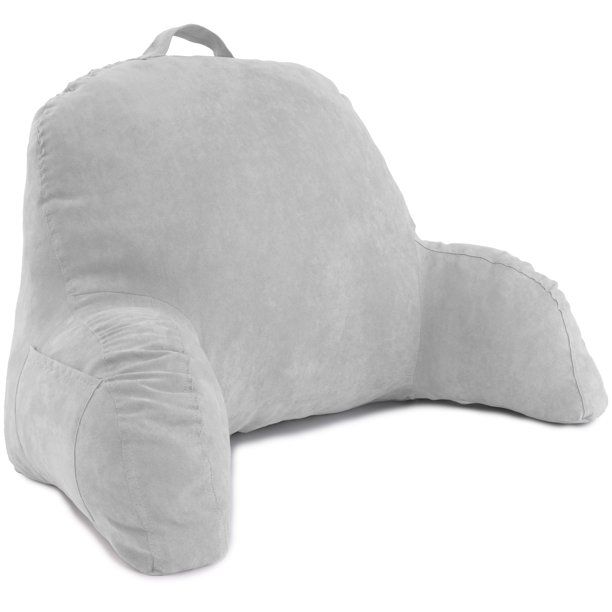 Photo 1 of Deluxe Comfort Traditional Gray Solid Print Plush Micro suede Backrest Pillow