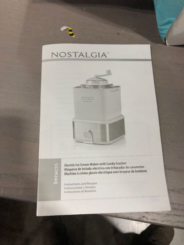 Photo 2 of Nostalgia CCIM2AQ Electric Ice Cream Maker Crusher Makes 2-Quarts, Frozen Yogurt or Sorbet in Minutes, Works with Candy Bars, M & Ms, Chocolate Chips, Nuts & More, 2nd Generation Aqua