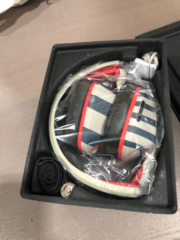 Photo 2 of  Skullcandy Crusher Headphones with Mic Stripes/Tan/Navy, One Size
