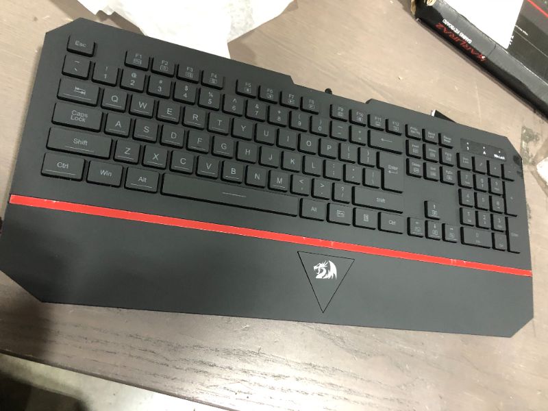 Photo 2 of Redragon K502 RGB Gaming Keyboard RGB LED Backlit Illuminated 104 Key Silent Keyboard with Wrist Rest for Windows PC Games (RGB Backlit)
