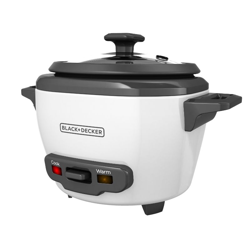 Photo 1 of BLACK+DECKER 3-Cup Electric Rice Cooker with Keep-Warm Function, White, RC503
