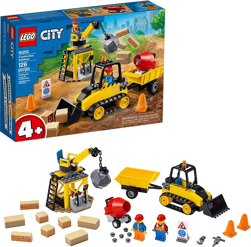 Photo 1 of LEGO City Construction Bulldozer 60252 Toy Construction Set, Cool Building Set for Kids (126 Pieces)
