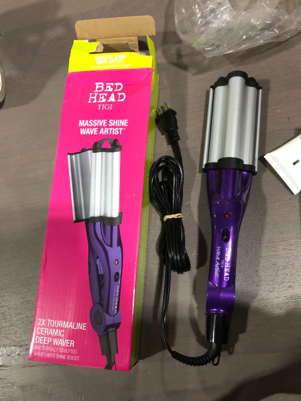 Photo 2 of Bed Head Wave Artist Ceramic Deep Hair Waver for Beachy Waves, Purple
