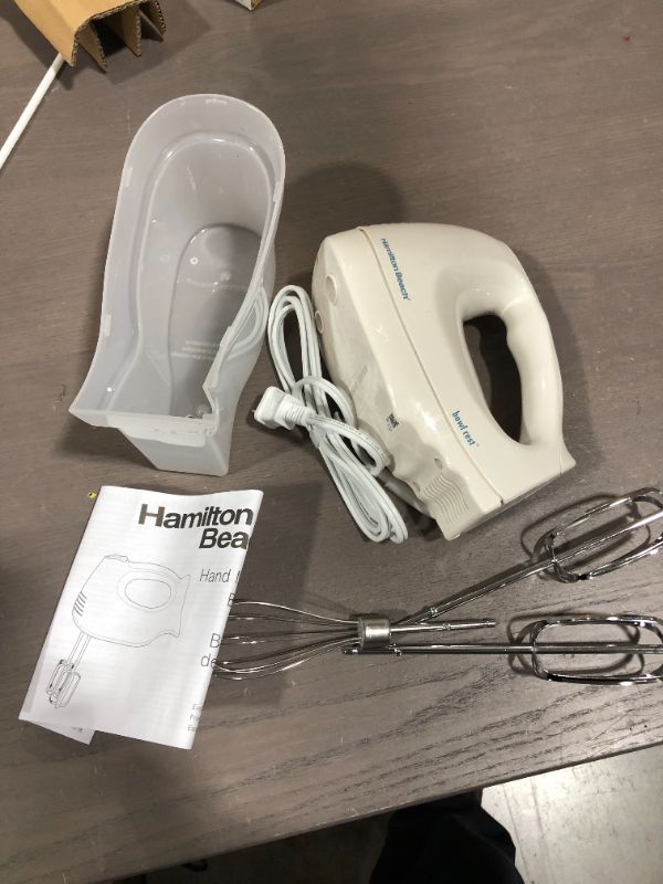 Photo 2 of Hamilton Beach 6-Speed Electric Hand Mixer, White
