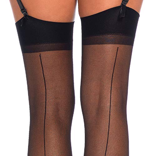 Photo 1 of Leg Avenue Women's Sheer Backseam Stockings, Black, One Size
