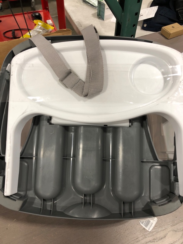 Photo 2 of Ingenuity Baby Base 2-in-1 Booster Feeding and Floor Seat with Self-Storing Tray - Peacock Blue
