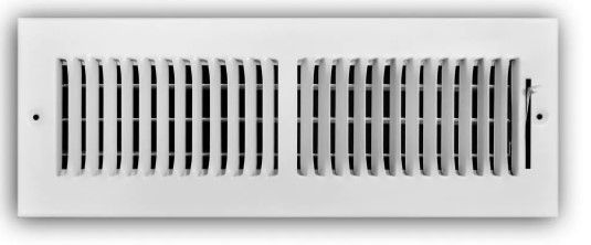 Photo 1 of 14 in. x 4 in. 2-Way Steel Wall/Ceiling Register in White