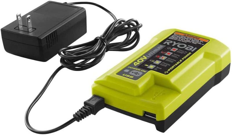 Photo 1 of Ryobi 1004-040-931 40 Volt Compact Wired Lithium-Ion Battery Charger with USB Port
