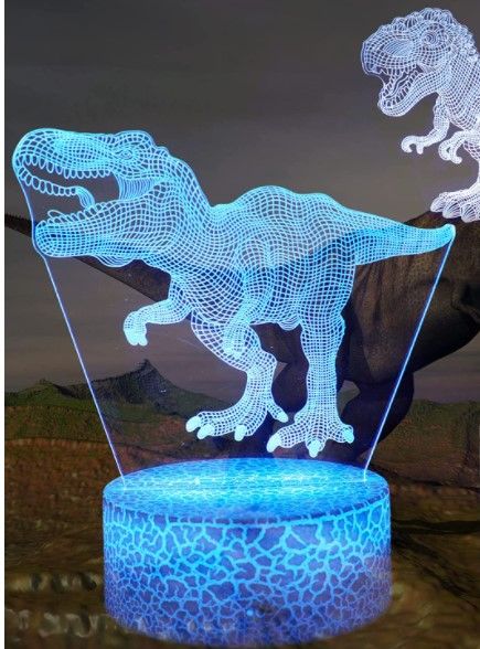 Photo 1 of 3D Illusion Dinosaur Night Light for Kids,Dinosaur Toys Lamp 2 Pieces 