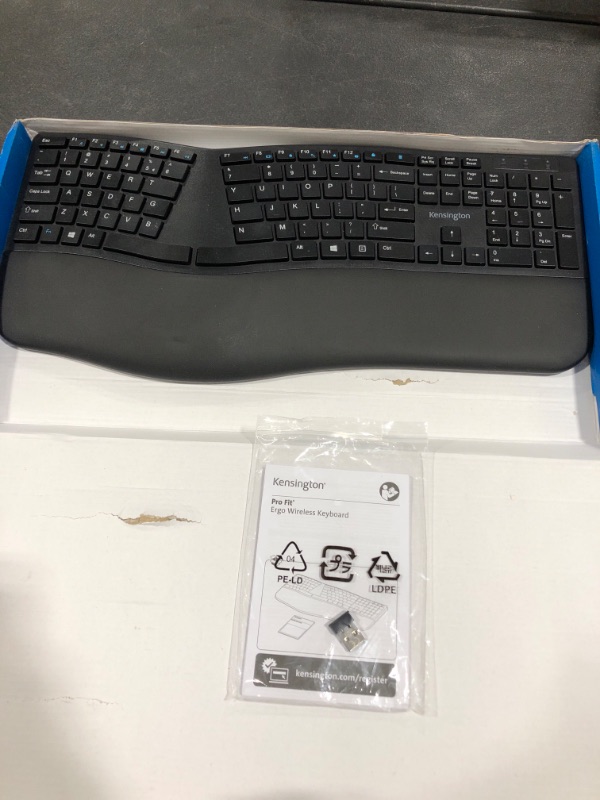 Photo 2 of Kensington Pro Fit Ergonomic Wireless Keyboard - Black (K75401US)
