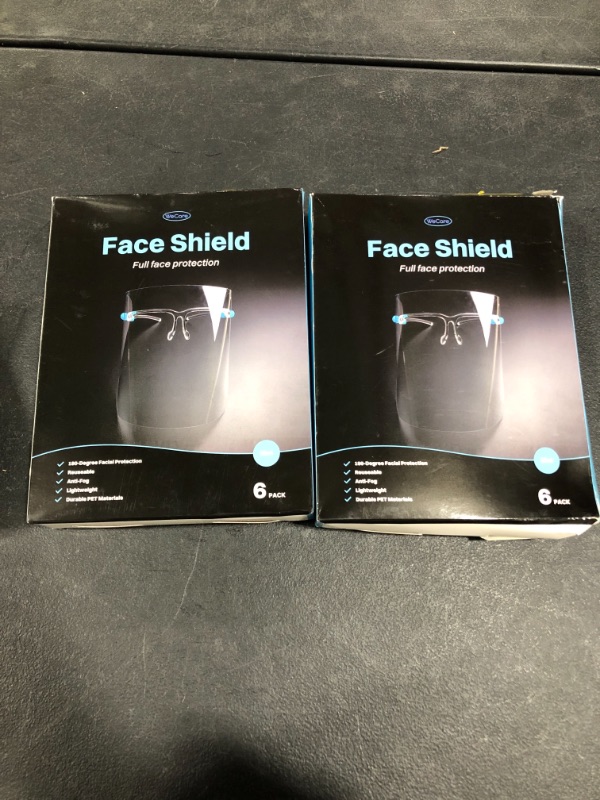Photo 3 of 2 Pack Face Shield Glasses 6 Pack - 180° Face Protectors, Blue Eyeglass Frame, No Fog

