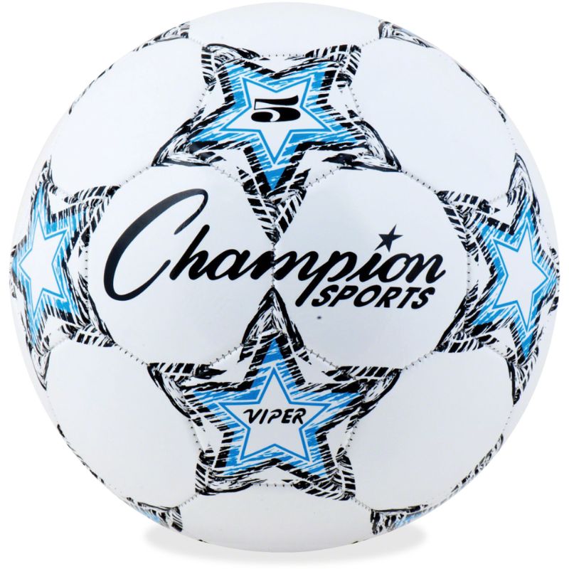 Photo 1 of Champion Sports Viper Soccer Ball, Size 5, Black, Blue and White