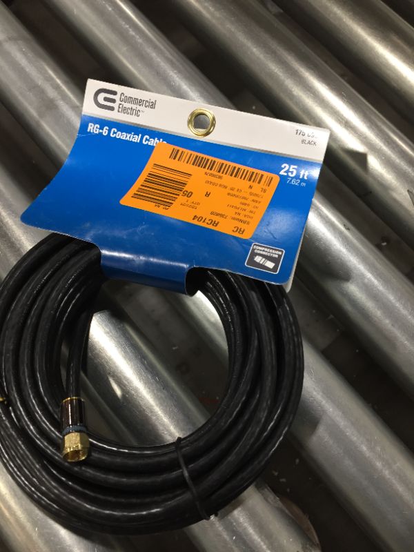 Photo 2 of Commercial Electric 25 Ft. RG-6 Coaxial Cable - Black