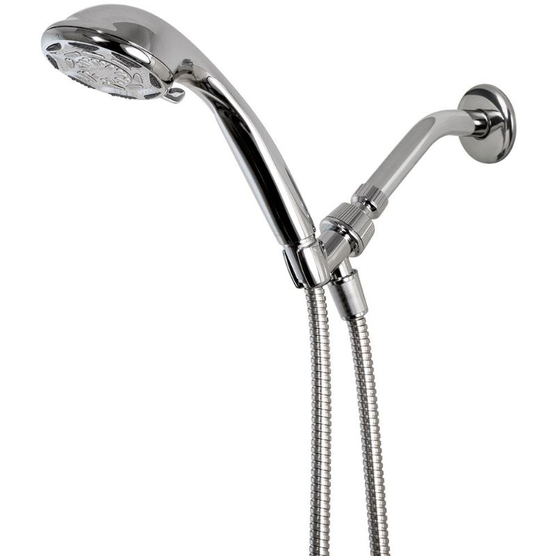 Photo 1 of Glacier Bay 6-Spray 4 in. Wall Mount Handheld Shower Head in Chrome, Grey