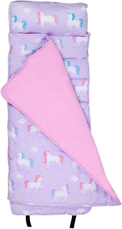 Photo 1 of Wildkin Original Nap Mat with Pillow for Toddler Boys and Girls, Measures 50 x 20 x 1.5 Inches, Ideal for Daycare and Preschool, Mom's Choice Award Winner, BPA-Free, Olive Kids (Unicorn)