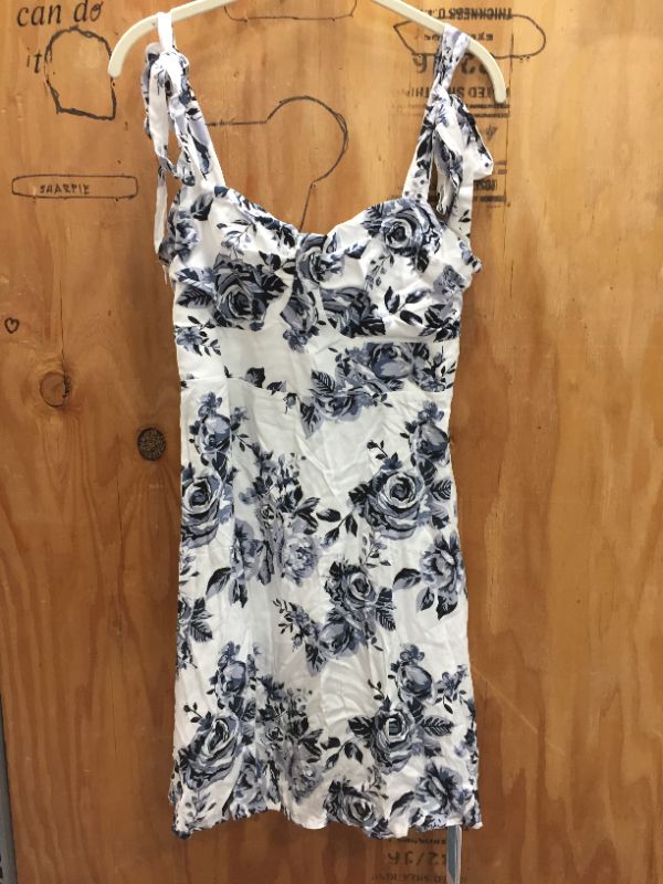 Photo 2 of Maren Black And White Rose Print Slip Dress, Medium

