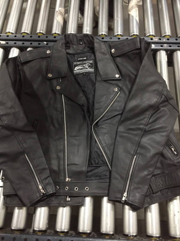 Photo 2 of Event Biker Leather Men's Basic Motorcycle Jacket with Pockets M