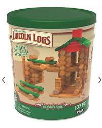 Photo 1 of Lincoln Logs Classic Lodge Tin 107pc Wood Logs Build Construct Education
