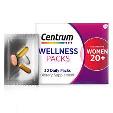 Photo 1 of Centrum Wellness Packs Daily Vitamins for Women in Their 20s, Women's Vitamins with Complete Multivitamin, Vitamin C 1000mg, Fish Oil with Omega3, Turmeric Complex 500mg Packs1 Month Supply, 30 Count--- exp 02-2023

