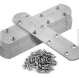 Photo 1 of 10 Pack 6¼" Flat Mending Plate 201 Stainless Steel Straight Steel Brace, 5 pack