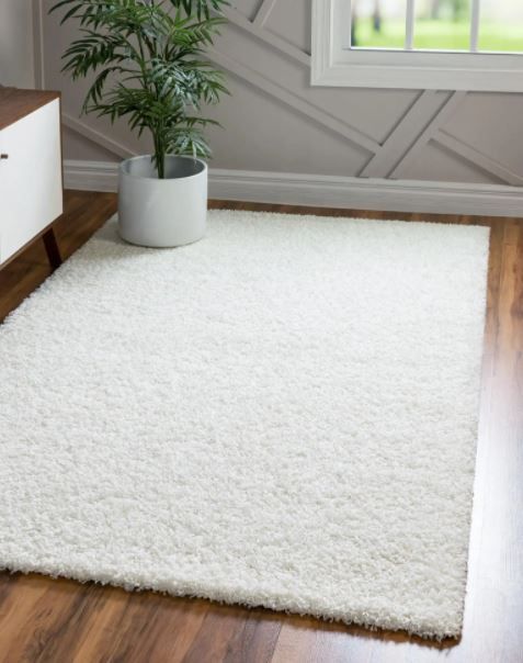 Photo 1 of 2 Solid Shag Rug - Snow White 8ft X 10ft