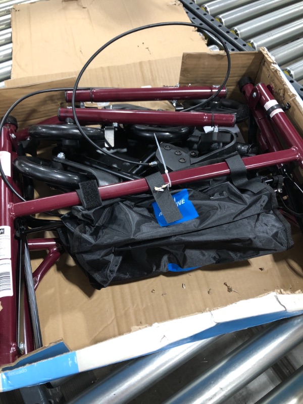 Photo 2 of Medline Steel Rollator Walker Burgundy 350 lbs Capacity