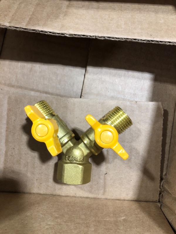 Photo 1 of Brass Garden Hose Splitter 2 Way, 3/4"