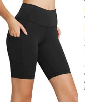 Photo 1 of BALEAF Women's  Biker Shorts Yoga Workout Running Compression Exercise Shorts Side Pockets size S
