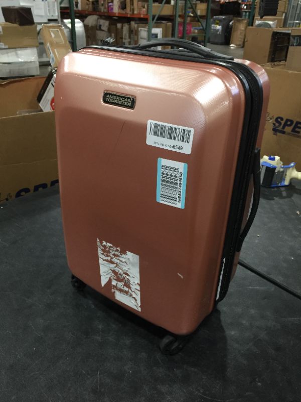 Photo 2 of American Tourister Moonlight Hardside Expandable Luggage with Spinner Wheels, Rose Gold, Carry-On 21-Inch
