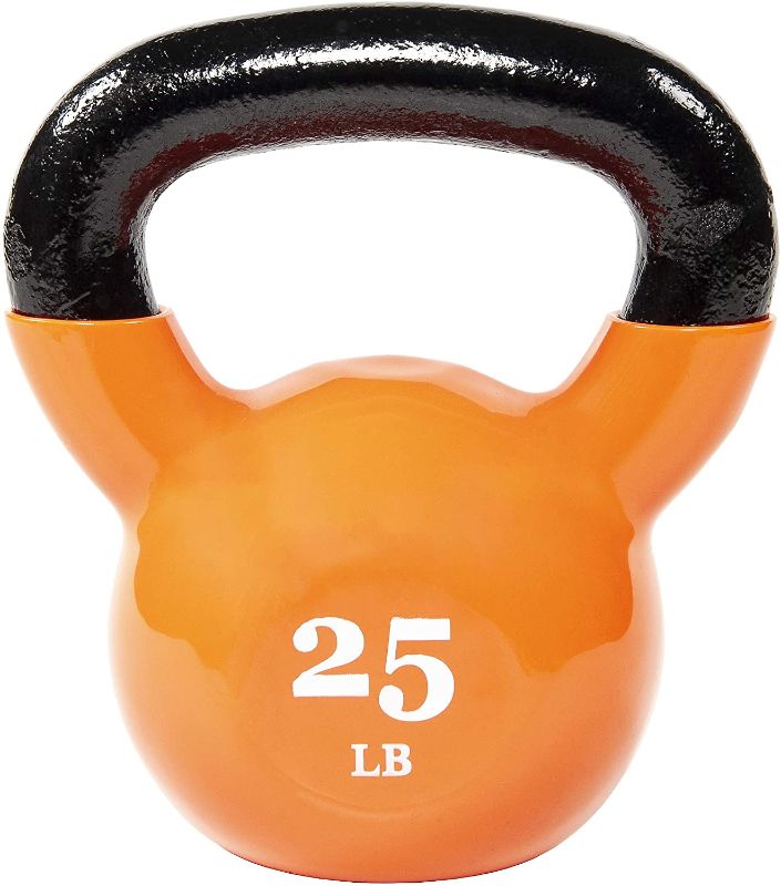 Photo 1 of All-Purpose Color Vinyl Coated Solid Cast Iron Kettlebell Weight 25lb