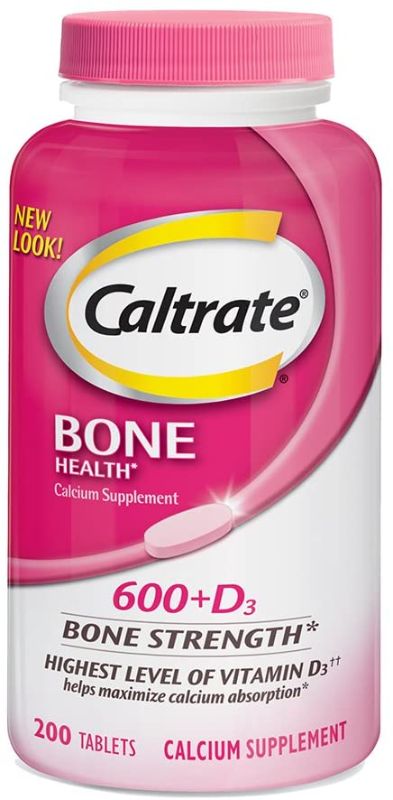 Photo 1 of Caltrate 600+D3, Calcium and Vitamin D Supplement Tablet, 600 mg (200 Count) EXP 12/2021
