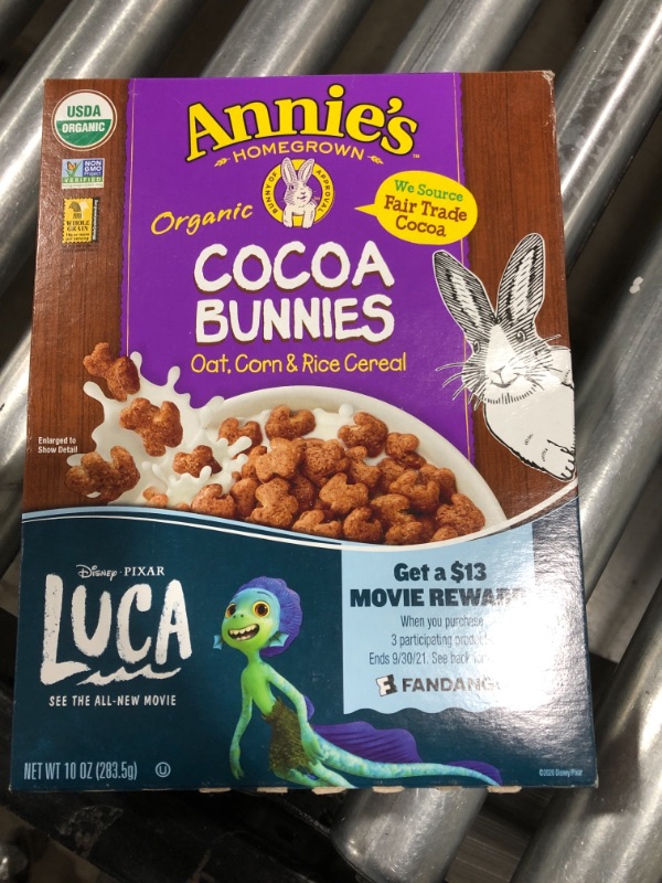 Photo 2 of Annie's Organic Cocoa Bunnies Breakfast Cereal, 10 oz EXP 01/2022