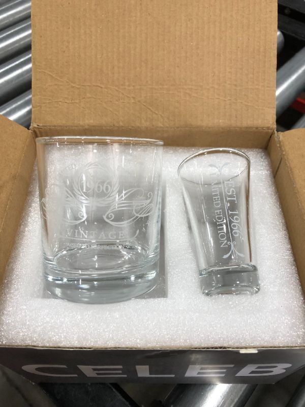 Photo 2 of 1966 56th Birthday Gifts For Men & Women 13 oz Whiskey Glass and 2 oz Shot Glass, 56th Birthday Decorations for Men, Funny Present Ideas for Her, Wife, Mom, Coworker, Best Friend, Anniversary Man Guys
