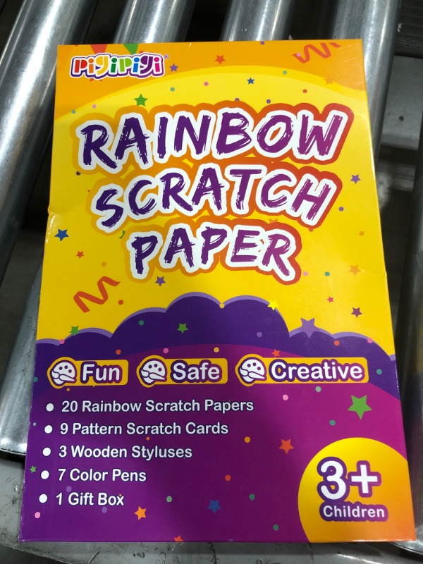 Photo 2 of QXNEW Rainbow Scratch Paper Art - Magic Craft Kit Gift for Kids Ages 3 4 5 6 7 8 9 10 11 12 Color Doodle Drawing Card Supply Set for Teen Preschool Children Birthday Christmas Activity Game
