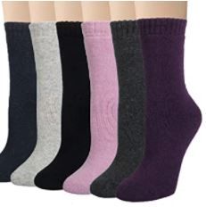 Photo 1 of Justay Winter Womens Wool Socks Vintage Warm Socks Thick Cozy Socks Knit Casual Crew Socks Gifts for Women